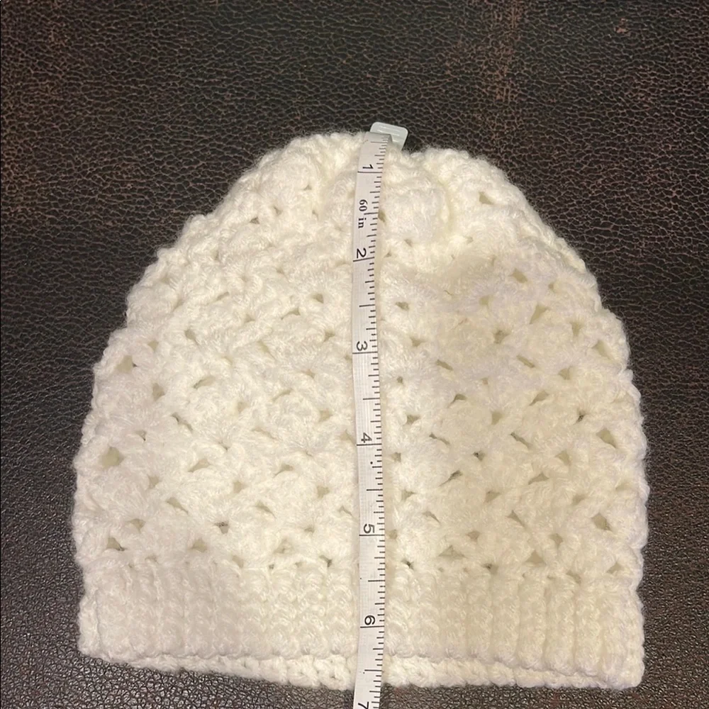 Elegant White Crochet Beanie